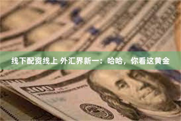 线下配资线上 外汇界新一：哈哈，你看这黄金