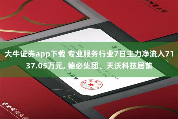 大牛证券app下载 专业服务行业7日主力净流入7137.05万元, 德必集团、天沃科技居前