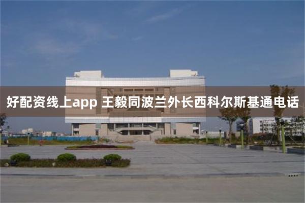 好配资线上app 王毅同波兰外长西科尔斯基通电话